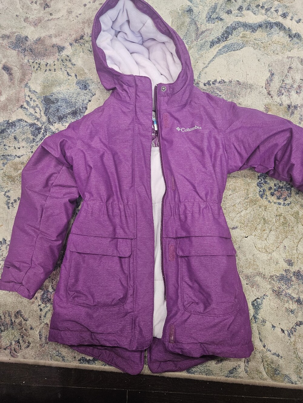 Columbia Girls' Purple Hooded Puffer Coat